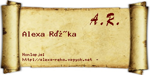 Alexa Réka névjegykártya